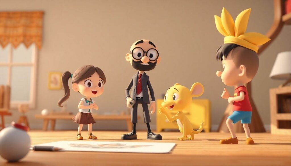 Эволюция мультфильмов: от рисованной 2D до 3D - иллюстрация