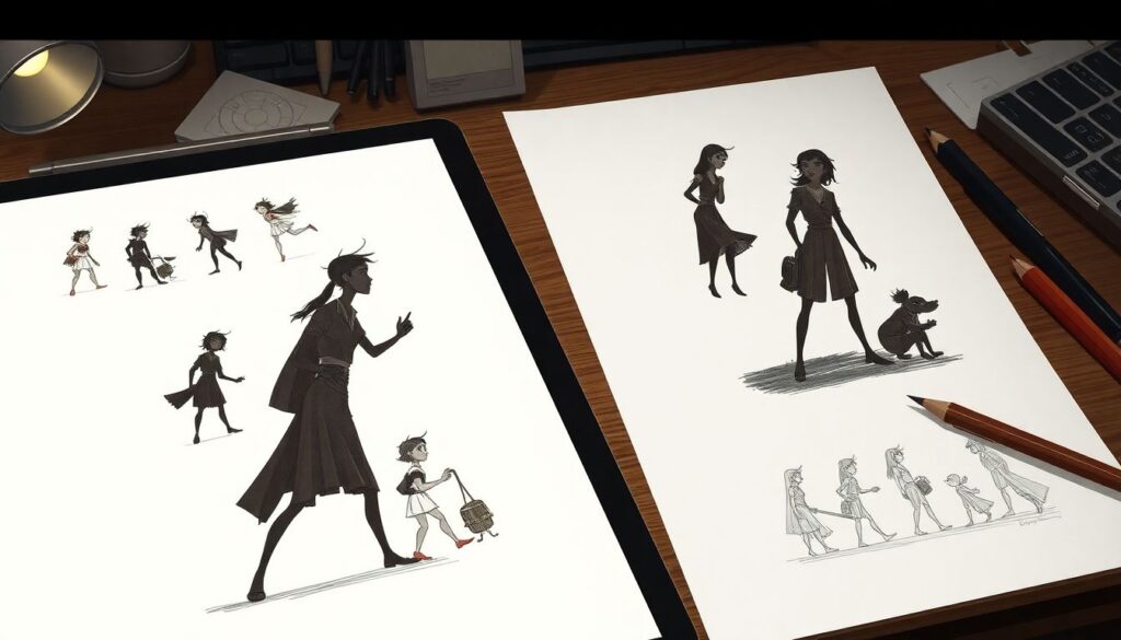 Сравнение подходов к анимации: рисованная против компьютерной - иллюстрация