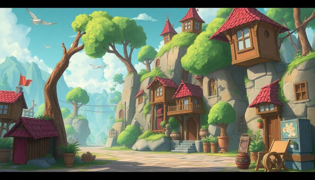 Разработка мира мультфильма: локации, архитектура, детали - иллюстрация