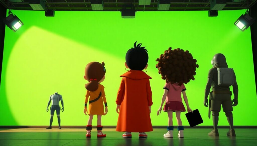 История технологии зелёного экрана в анимации - иллюстрация