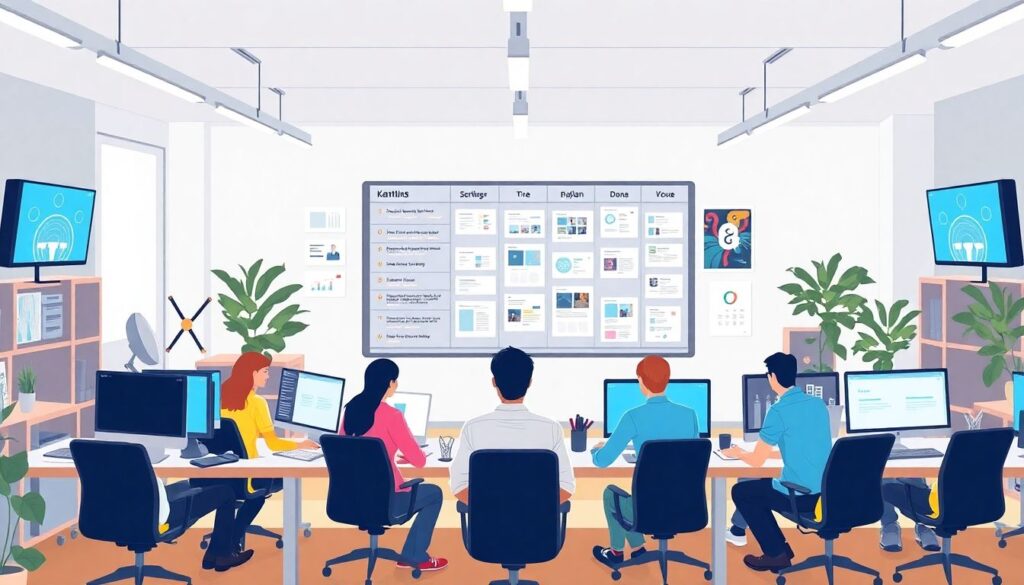 Управление проектами в студиях анимации - иллюстрация